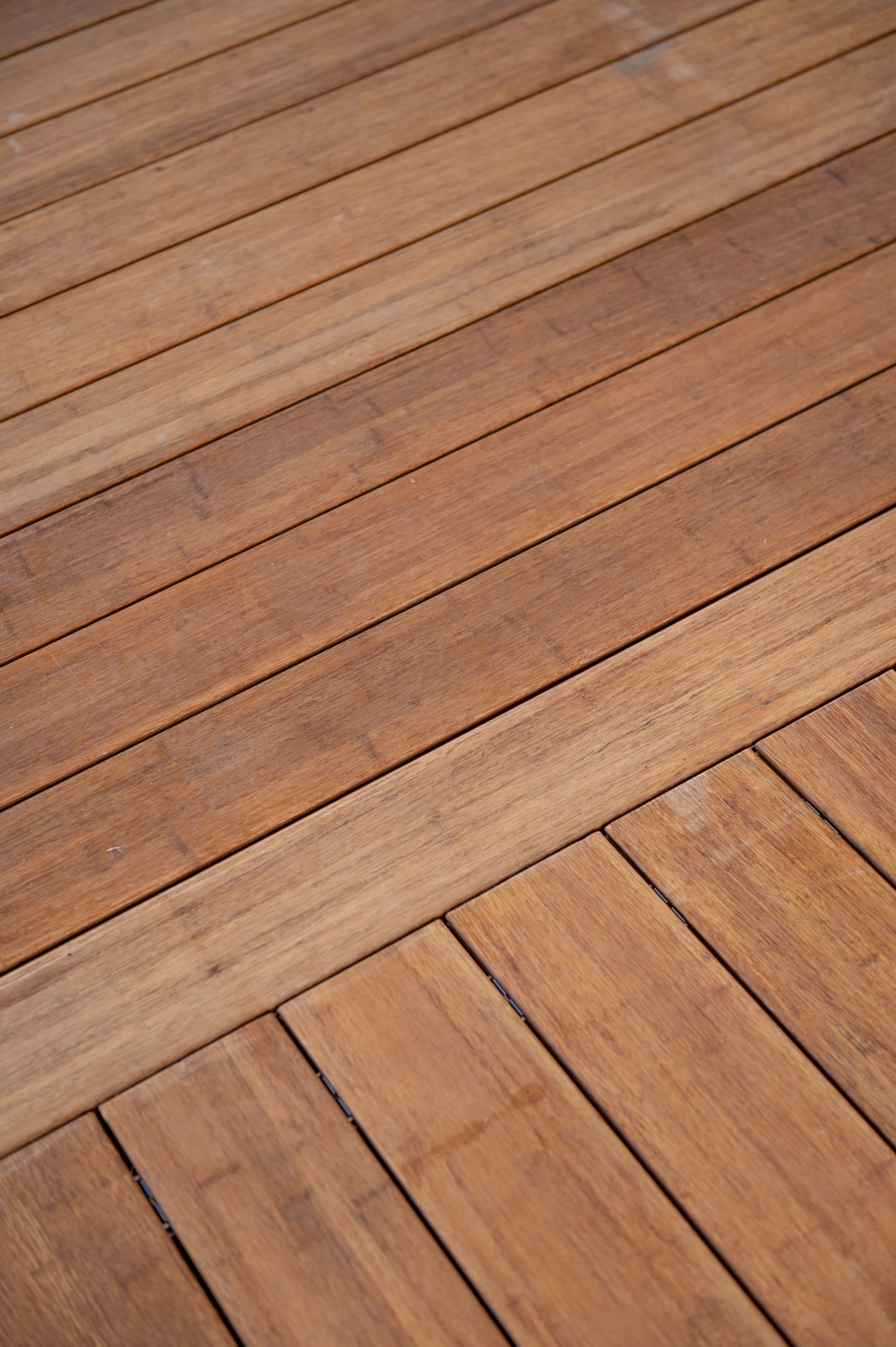 Close-up of bamboo decking boards